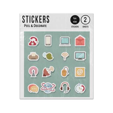 Picture of Communication Message Chat Phone Interaction 2D Flat Icons Set Sticker Sheets Twin Pack