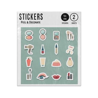 Picture of Cosmetics Beauty Makeup Cream Fashion 2D Flat Icons Set Sticker Sheets Twin Pack
