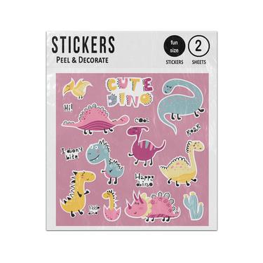 Picture of Cute Dinos Cartoon Set Sticker Sheets Twin Pack