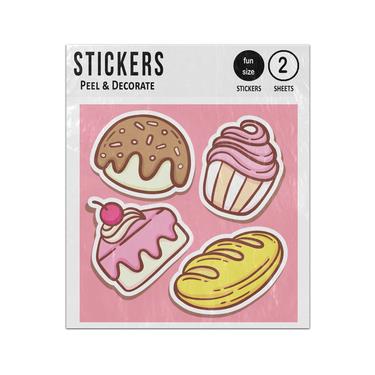 Picture of Cute Hand Drawn Cakes Sticker Sheets Twin Pack