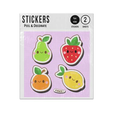 Picture of Cute Kawaii Fruit Collection Strawberry Lemon Orange Pear Sticker Sheets Twin Pack