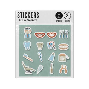 Picture of Dental Icon Set Collection Sticker Sheets Twin Pack