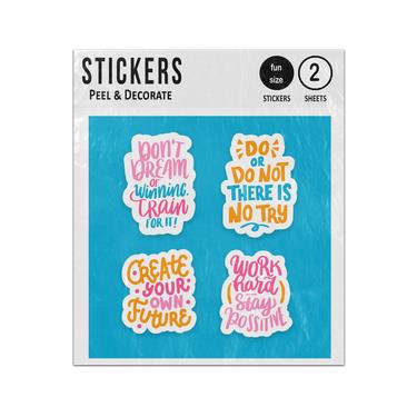 Picture of Do Not Dream Create Future Work Hard Positive Quotes Sticker Sheets Twin Pack