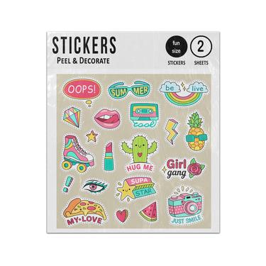 Picture of Fashion Teenage Cute Fun Sayings Set Sticker Sheets Twin Pack