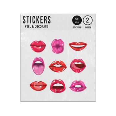 Picture of Female Glossy Colored Lips Sticker Sheets Twin Pack