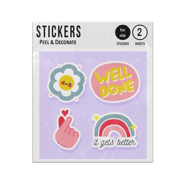 Picture of Flower Click Fingers Well Done It Gets Better Doodle Quotes Sticker Sheets Twin Pack