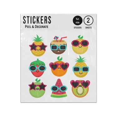 Picture of Fruit Characters Wearing Sunglasses Sticker Sheets Twin Pack