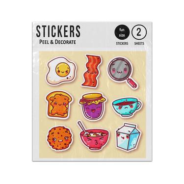 Picture of Funny Food With Faces Set Collection Sticker Sheets Twin Pack