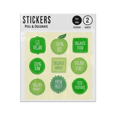 Picture of Go Vegan 100 Bio Raw Product Vibes Eco Friendly Sticker Sheets Twin Pack
