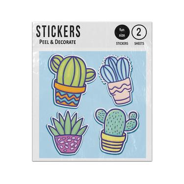 Picture of Hand Drawn Anime Cactus Cati Set Sticker Sheets Twin Pack