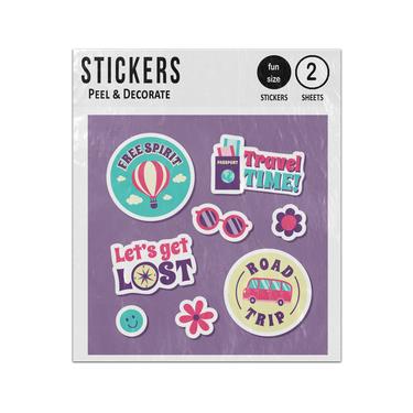Picture of Hippie 70S Style Holiday Emblems Sticker Sheets Twin Pack