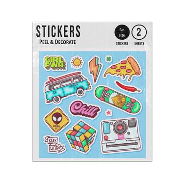 Picture of Icones Autocollant Doodle Dessine Main Sticker Sheets Twin Pack