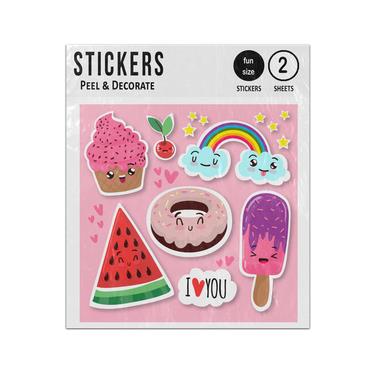 Picture of Kawaii Fun Characters Sticker Sheets Twin Pack