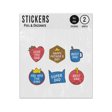Picture of Love You Dad Best Super The King Badge Emblems Set Sticker Sheets Twin Pack