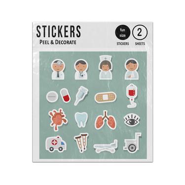 Picture of Medical Icons Set Sticker Sheets Twin Pack