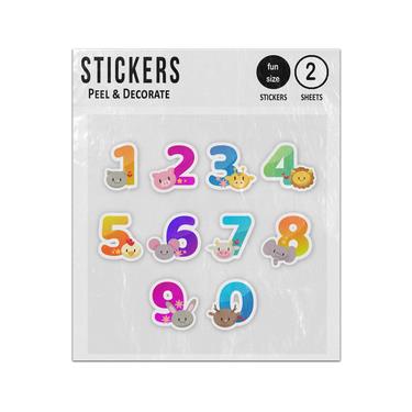 Picture of Numbers 0 To 9 With Cute Animals Collection Sticker Sheets Twin Pack