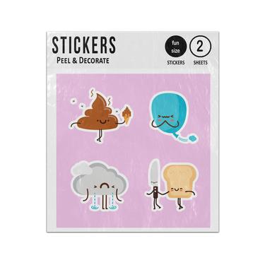 Picture of Poo Balloon Cloud Bread Cartoon Characters Sticker Sheets Twin Pack