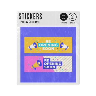 Picture of Re Opening Soon Confetti Megaphones Sticker Sheets Twin Pack