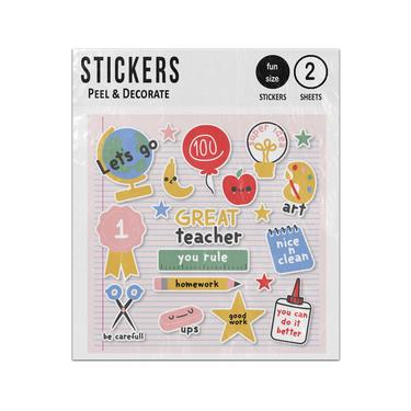 Picture of School Emblems Collection Set Sticker Sheets Twin Pack