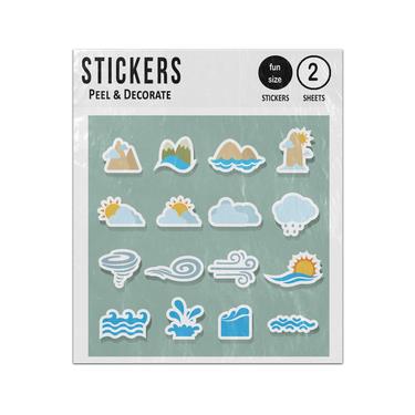 Picture of Season Winter Snow Spring Autumn Weather 2D Flat Icons Set Sticker Sheets Twin Pack