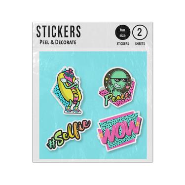 Picture of Selfie Banana Alien Wow Cartoon Character Set Sticker Sheets Twin Pack