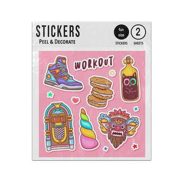 Picture of Shoes Cookies Mask Hand Drawn Doodles Sticker Sheets Twin Pack