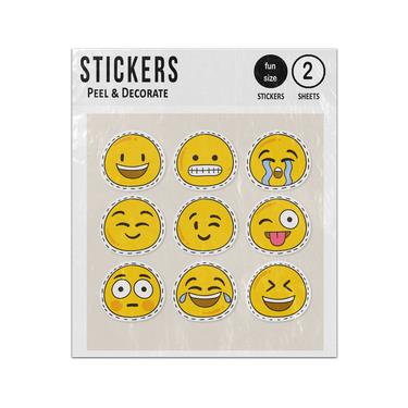 Picture of Smiley Faces Emotions Emoticons Collection Sticker Sheets Twin Pack