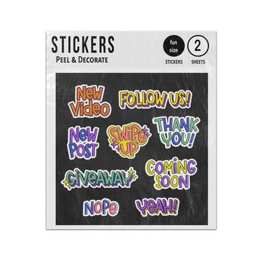 Picture of Social Media Follow Swip Up Nope Giveaway Quotes Sticker Sheets Twin Pack