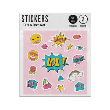 Picture of Social Media Lol Crash Hey Speech Bubbles Sticker Sheets Twin Pack