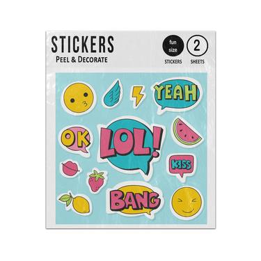 Picture of Social Media Yeah Ok Lol Kiss Bang Speech Bubbles Sticker Sheets Twin Pack