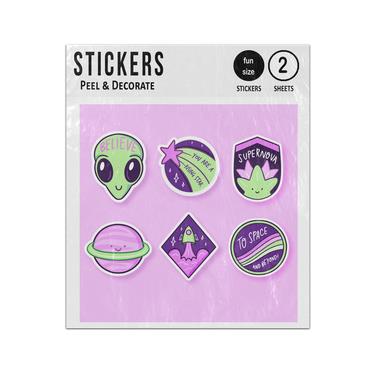 Picture of Space Design Badge Collection Sticker Sheets Twin Pack