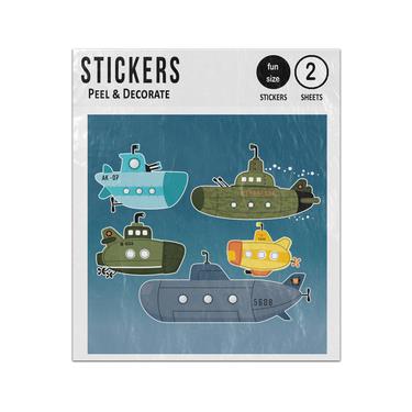 Picture of Submarine Sub Underwater Submersible Set Collection Sticker Sheets Twin Pack
