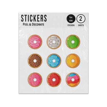 Picture of Sweet Glazed Doughnuts With Icing Collection Sticker Sheets Twin Pack