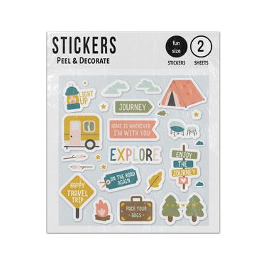 Picture of Tent Caravan Fire Luggage Journey Camping Set Collection Sticker Sheets Twin Pack