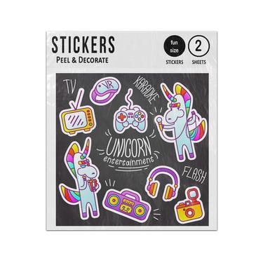 Picture of Unicorn Vr Video Gamer Player Collection Sticker Sheets Twin Pack