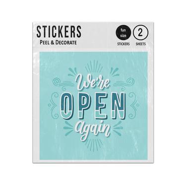 Picture of Were Open Again Lettering Message Sticker Sheets Twin Pack