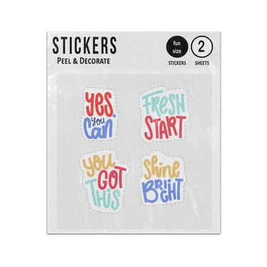 Picture of Yes You Can Fresh Start You Got This Shine Bright Quotes Sticker Sheets Twin Pack