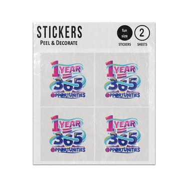 Picture of 1 Year 365 Opportunities Motivational Saying Sticker Sheets Twin Pack