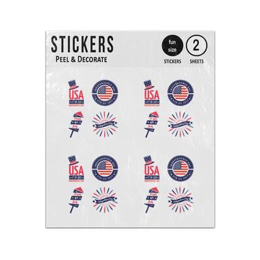 Picture of 4Th July Badge Collection Sticker Sheets Twin Pack