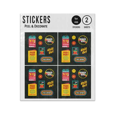 Picture of 70S Style Holiday Emblems Sticker Sheets Twin Pack