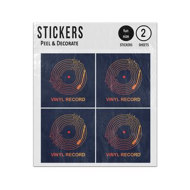 Picture of Abstract Vinyl Record Soundwave Music Sticker Sheets Twin Pack