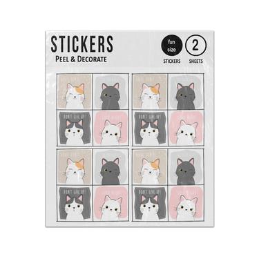 Picture of Adorable Cat Kittens Motivational Quotes Sticker Sheets Twin Pack