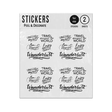 Picture of Adventure Awaits Wanderlust Travel World Bon Voyage Quotes Sticker Sheets Twin Pack