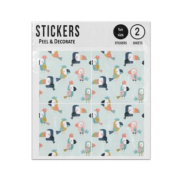 Picture of African Parrots Seamless Pattern Sticker Sheets Twin Pack