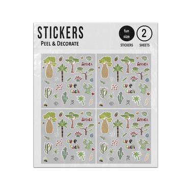 Picture of African Treets Plants Cacti Set Sticker Sheets Twin Pack