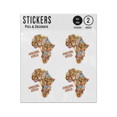 Picture of Africa Sketch Leopard Jungle Concept Seamless Pattern Sticker Sheets Twin Pack