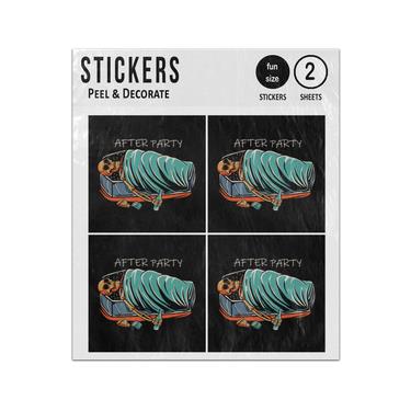 Picture of After Party Skeleton Sleeping Coffin Drink Food Sticker Sheets Twin Pack