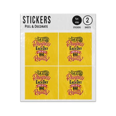 Picture of A Little Progress Each Day Adds Up To Big Results Sticker Sheets Twin Pack