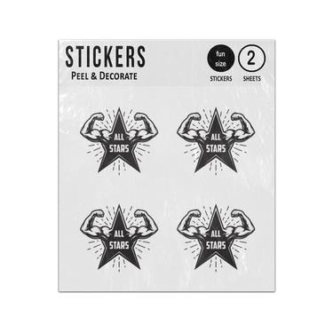 Picture of All Stars Bodybuilding Emblem Sticker Sheets Twin Pack