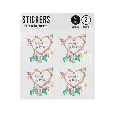 Picture of Always In My Dreams Heart And Feathers Sticker Sheets Twin Pack